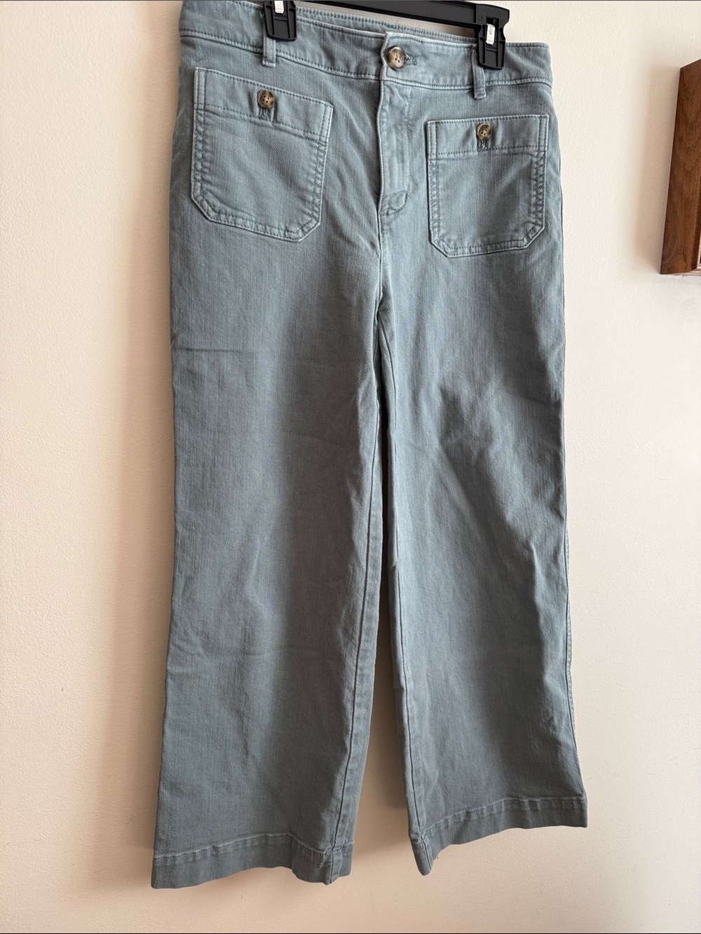 Light Slate Blue/green Wide Leg Pants
